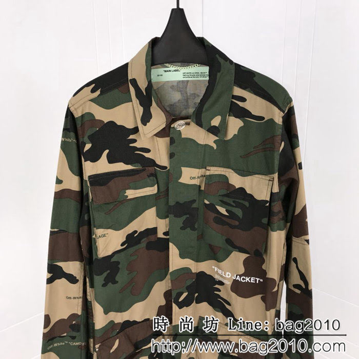 OFF WHITECAMOUFLAGE FIELD JACKET迷彩夾克外套 迷彩綠色長袖野戰夾克 ydi1072